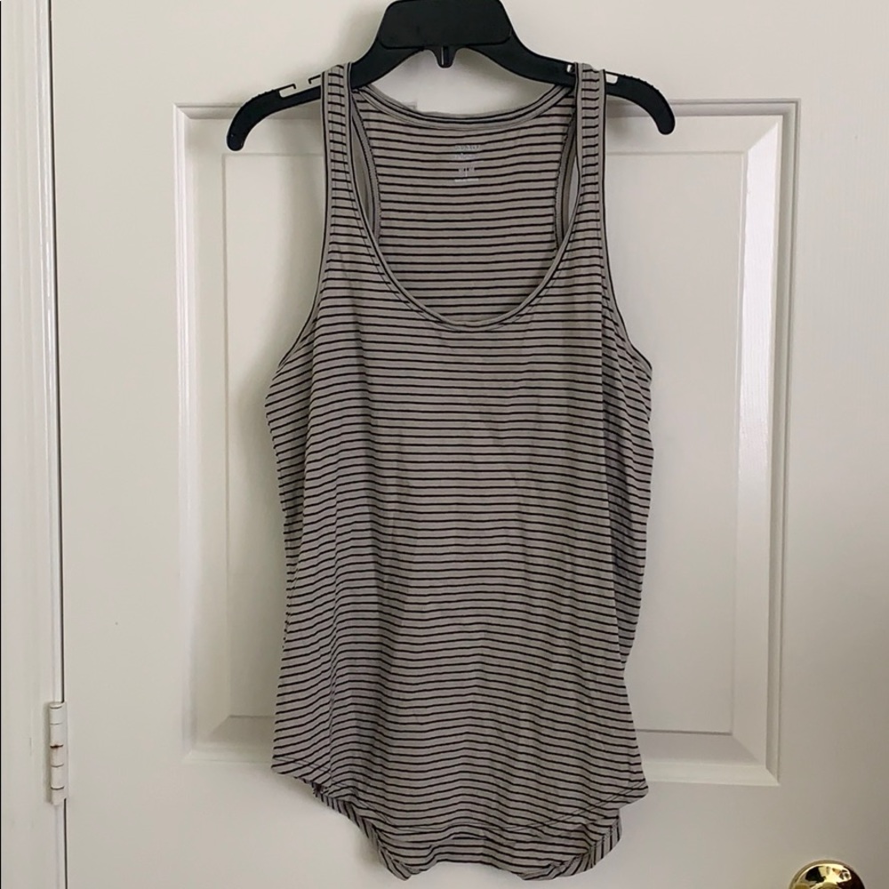 Old Navy Relaxed Tank Top Striped Medium Black